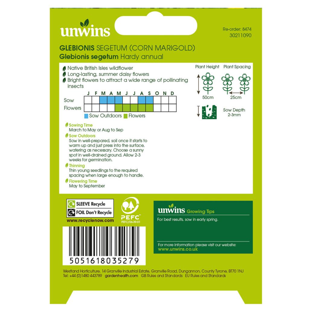 Nature’s Haven Glebionis Corn Marigold Seeds 5051618035279 2